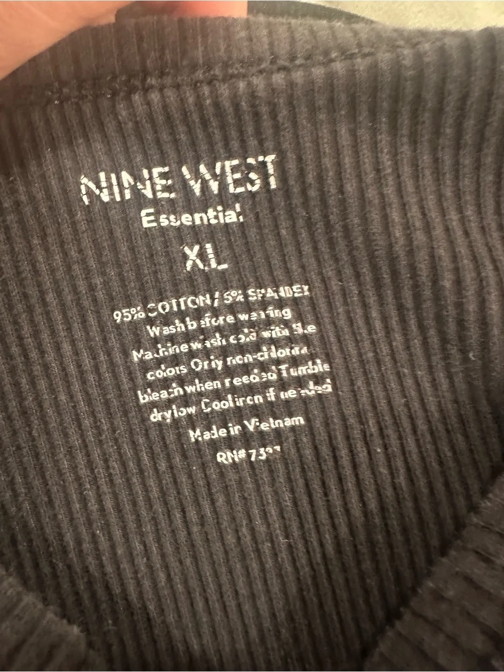 Nine West Black Ribbed Tank Top